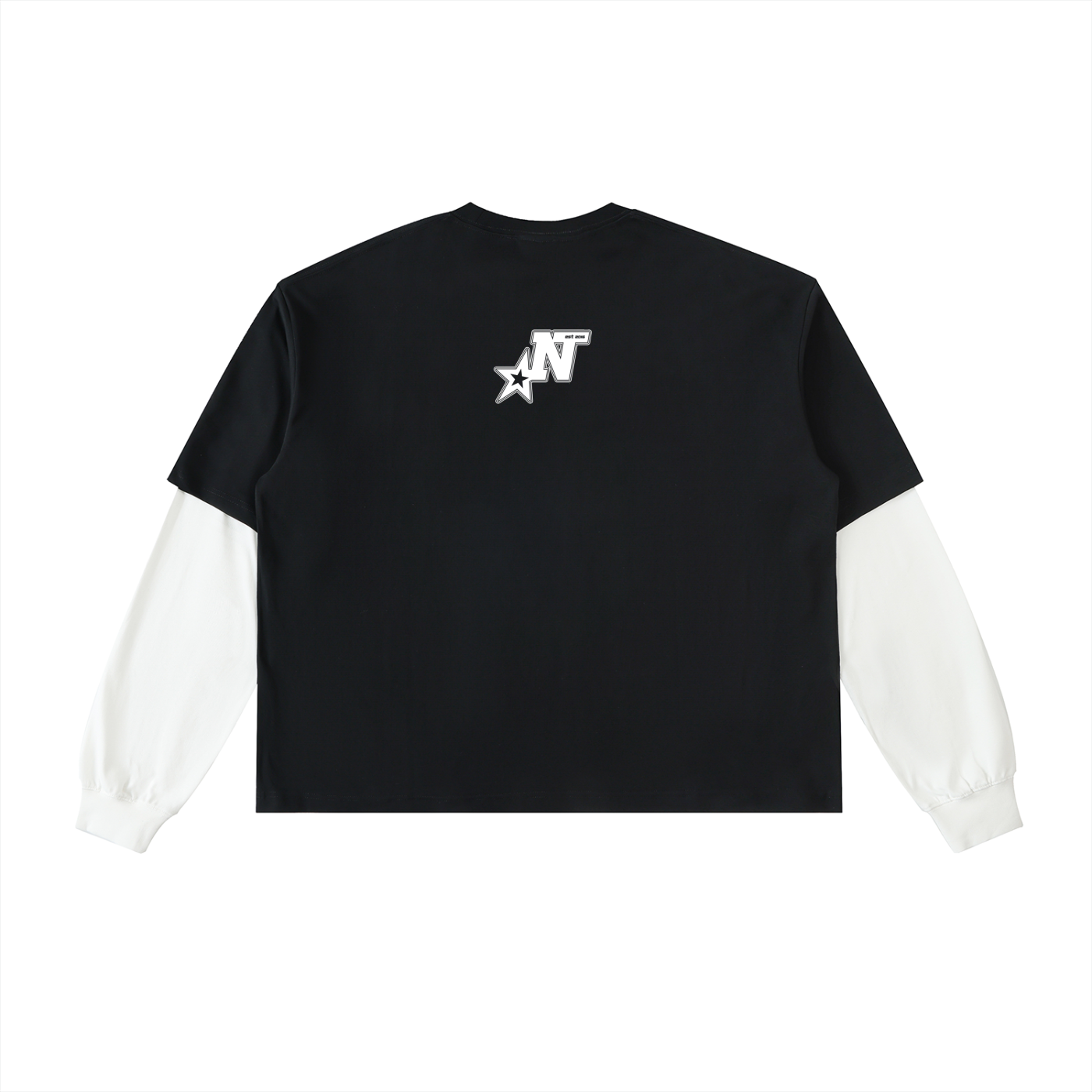 Layered Contrast Sleeve Cotton T-Shirt