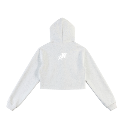 Women Essential Cropped Zip-Up Hoodie