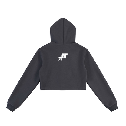 Women Essential Cropped Zip-Up Hoodie