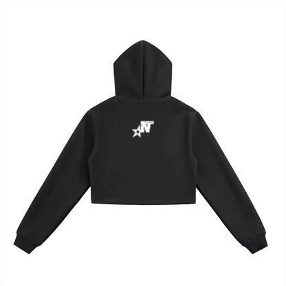 Women Essential Cropped Zip-Up Hoodie