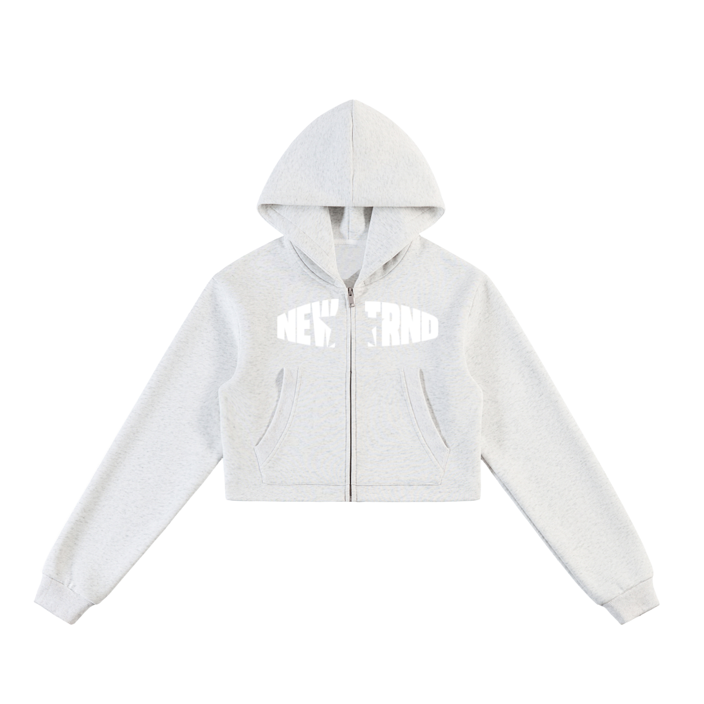 Women Essential Cropped Zip-Up Hoodie