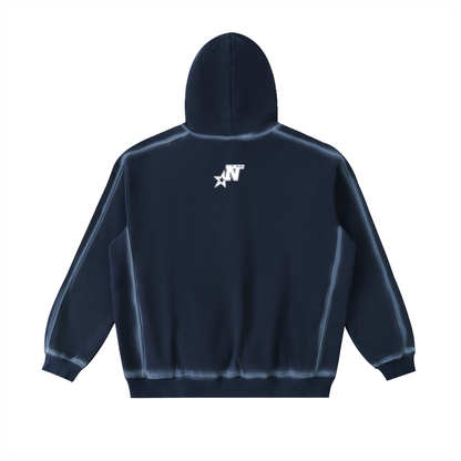 Sunfaded Edge Fleece Hoodie Blue